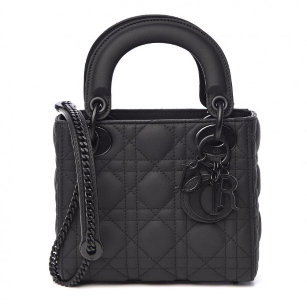 Dior Black Mini Lady Bag with Quilted Design